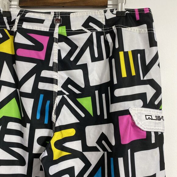 Quicksilver Board Shorts Men's Waist 36 Swim Trunks Cargo Pocket Unlined 90s Y2K - Picture 9 of 11